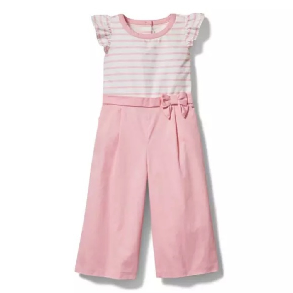 Janie and Jack Striped Flutter Sleeve Jumpsuit size 12-18 months